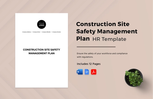 Construction Site Safety Management Plan HR Template