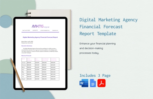 Digital Marketing Agency Financial Forecast Report Template