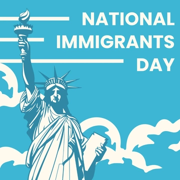 Free National Immigrants Day WhatsApp Post Template to Edit Online