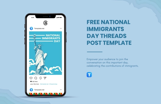 Free National Immigrants Day Threads Post Template to Edit Online