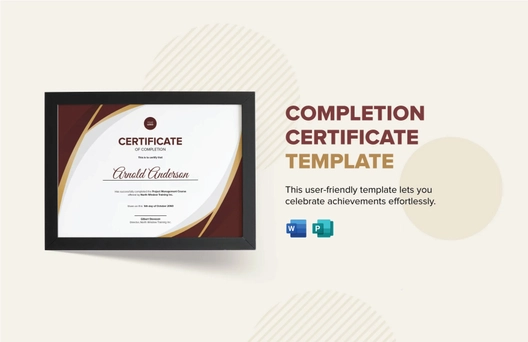 Completion Certificate Template