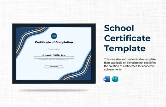 School Certificate Template