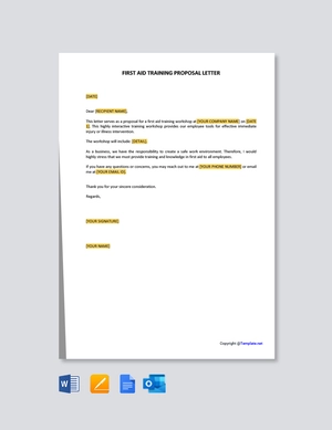 First Aid Training Proposal Letter Template