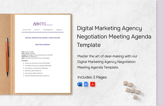 Digital Marketing Agency Negotiation Meeting Agenda Template Digital Marketing Agency Negotiation Meeting Agenda Template