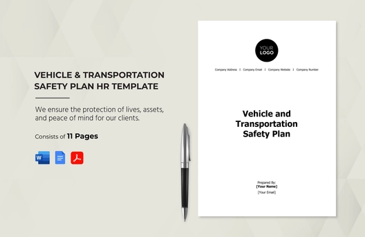 Vehicle and Transportation Safety Plan HR Template