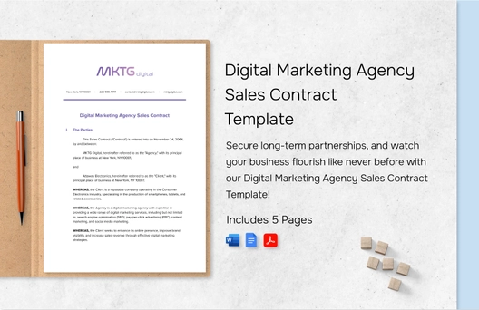 Digital Marketing Agency Sales Contract Template