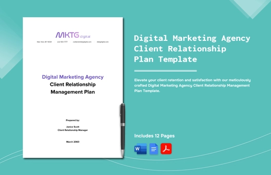 Digital Marketing Agency Client Relationship Management Plan Template