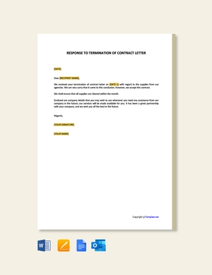 Response to Termination of Contract Letter