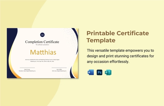 Printable Certificate Template