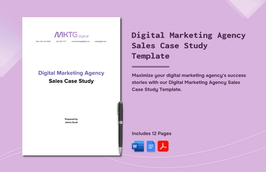 Digital Marketing Agency Sales Case Study Template