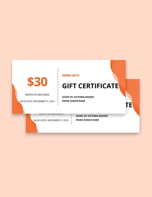 Email Gift Certificate Template