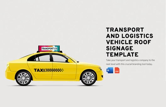 Transport and Logistics Vehicle Roof Signage Template