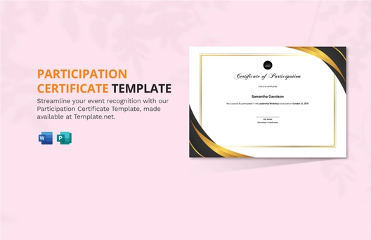 Participation Certificate Template
