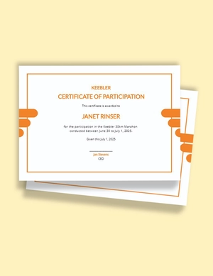 Marathon Certificate Template