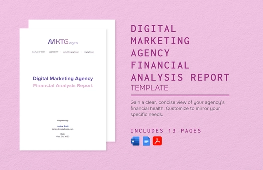 Digital Marketing Agency Financial Analysis Report Template