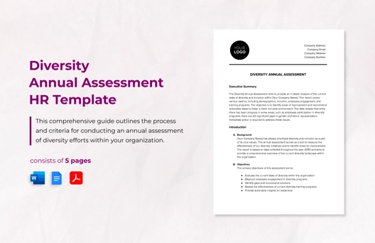 Diversity Annual Assessment HR Template