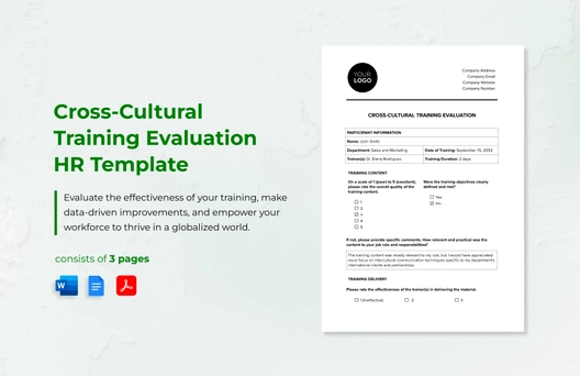 Cross-Cultural Training Evaluation HR Template