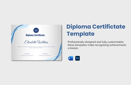 Diploma Certificate Template