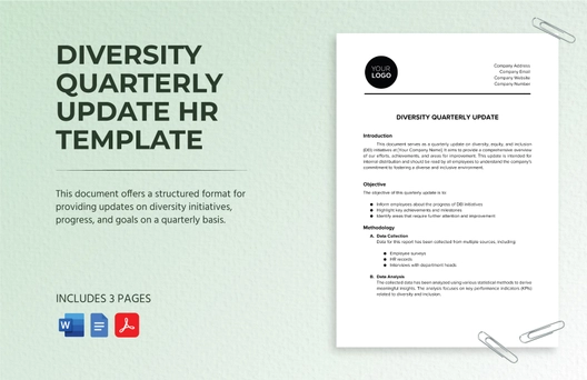 Diversity Quarterly Update HR Template