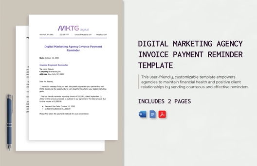 Digital Marketing Agency Invoice Payment Reminder Template