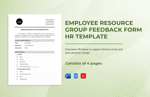 Employee Resource Group Feedback Form HR Template