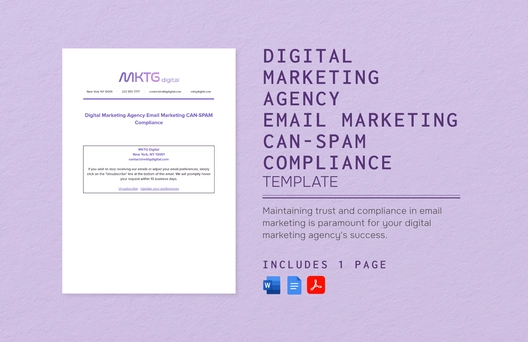 Digital Marketing Agency Email Marketing CAN-SPAM Compliance Template