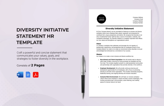 Diversity Initiative Statement HR Template Diversity Initiative Statement HR Template