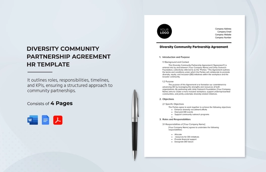 Diversity Community Partnership Agreement HR Template