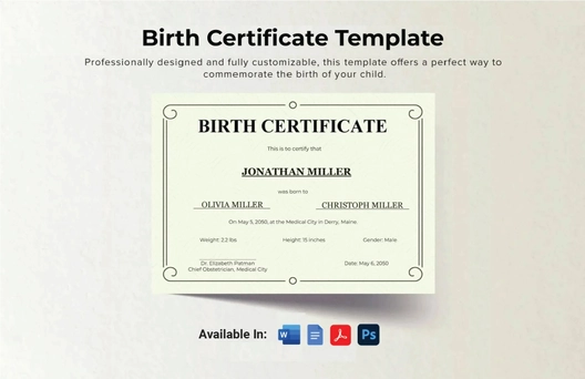 Birth Certificate Template