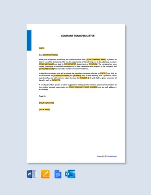 Company Transfer Letter