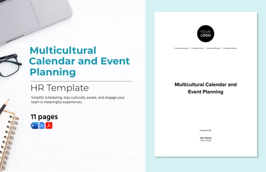 Multicultural Calendar and Event Planning HR Template