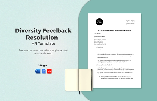 Diversity Feedback Resolution HR Template