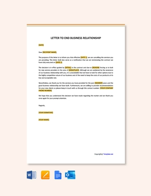 Letter To End Business Relationship