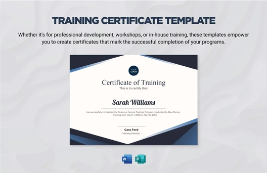 Training Certificate Template