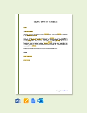 Rebuttal Letter for Charge back