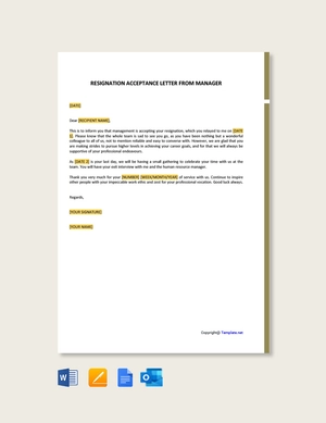 Resignation Acceptance Letter From Manager