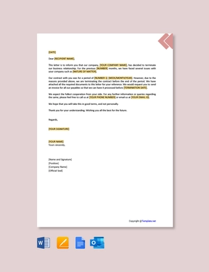 Termination Of Business Relationship Letter