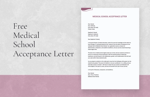 Medical School Acceptance Letter