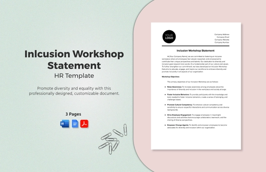 Inclusion Workshop Statement HR Template Inclusion Workshop Statement HR Template