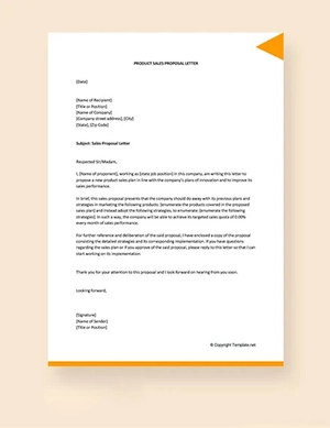 Product Sales Proposal Letter Template