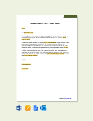 Proposal Letter For Cleaning Services