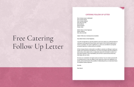 Catering Follow Up Letter Catering Follow Up Letter