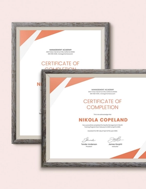 Quality Management Certificate Template