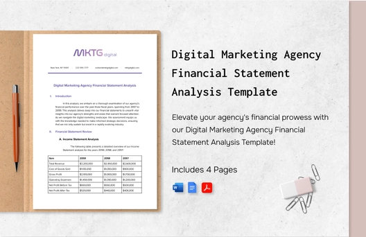 Digital Marketing Agency Financial Statement Analysis Template