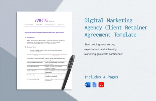 Digital Marketing Agency Client Retainer Agreement Template