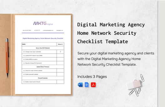 Digital Marketing Agency Home Network Security Checklist Template