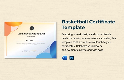 Basketball Certificate Template