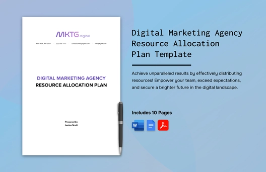 Digital Marketing Agency Resource Allocation Plan Template