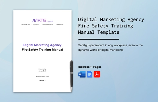 Digital Marketing Agency Fire Safety Training Manual Template
