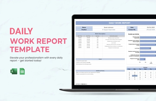 Daily Work Report Template